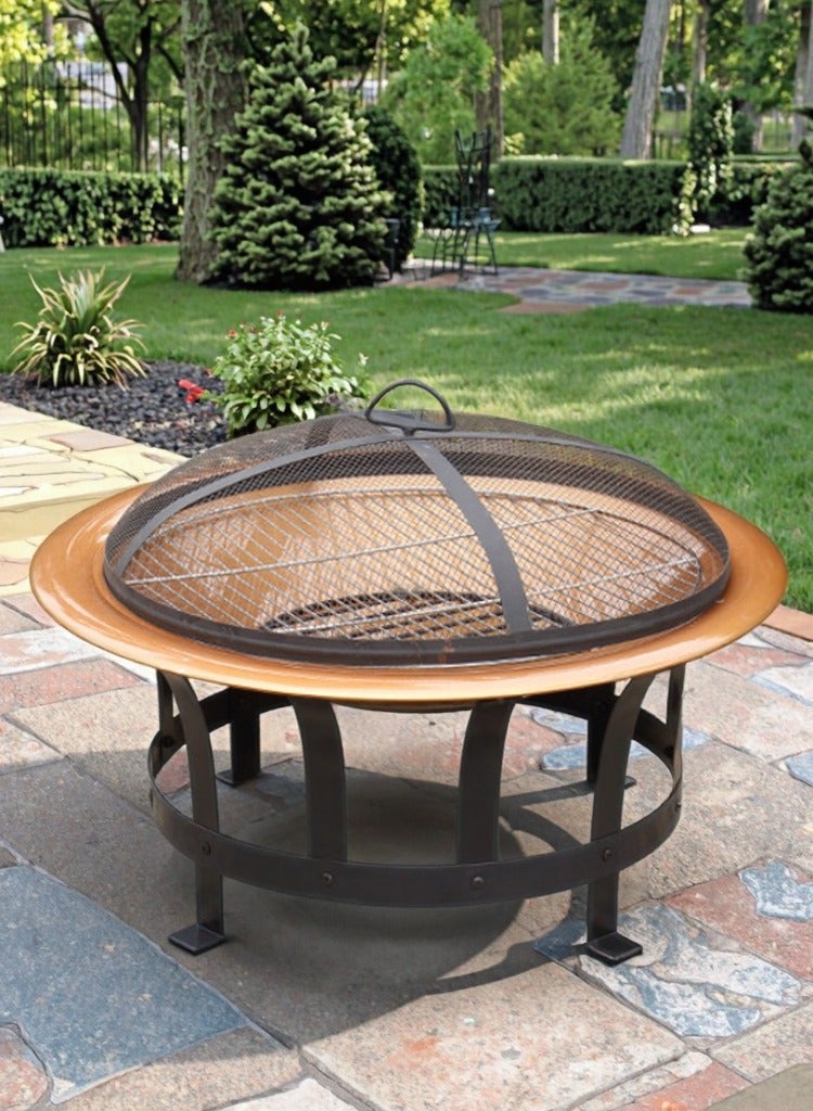 البوادي طاولة حفرة النار للحديقة، وعاء نار دائري، موقد تسخين للشواء - Image 1